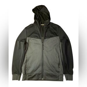 Matrix Men’s Full-Zip Fleece Hoodie - Charcoal & Black - Size Medium